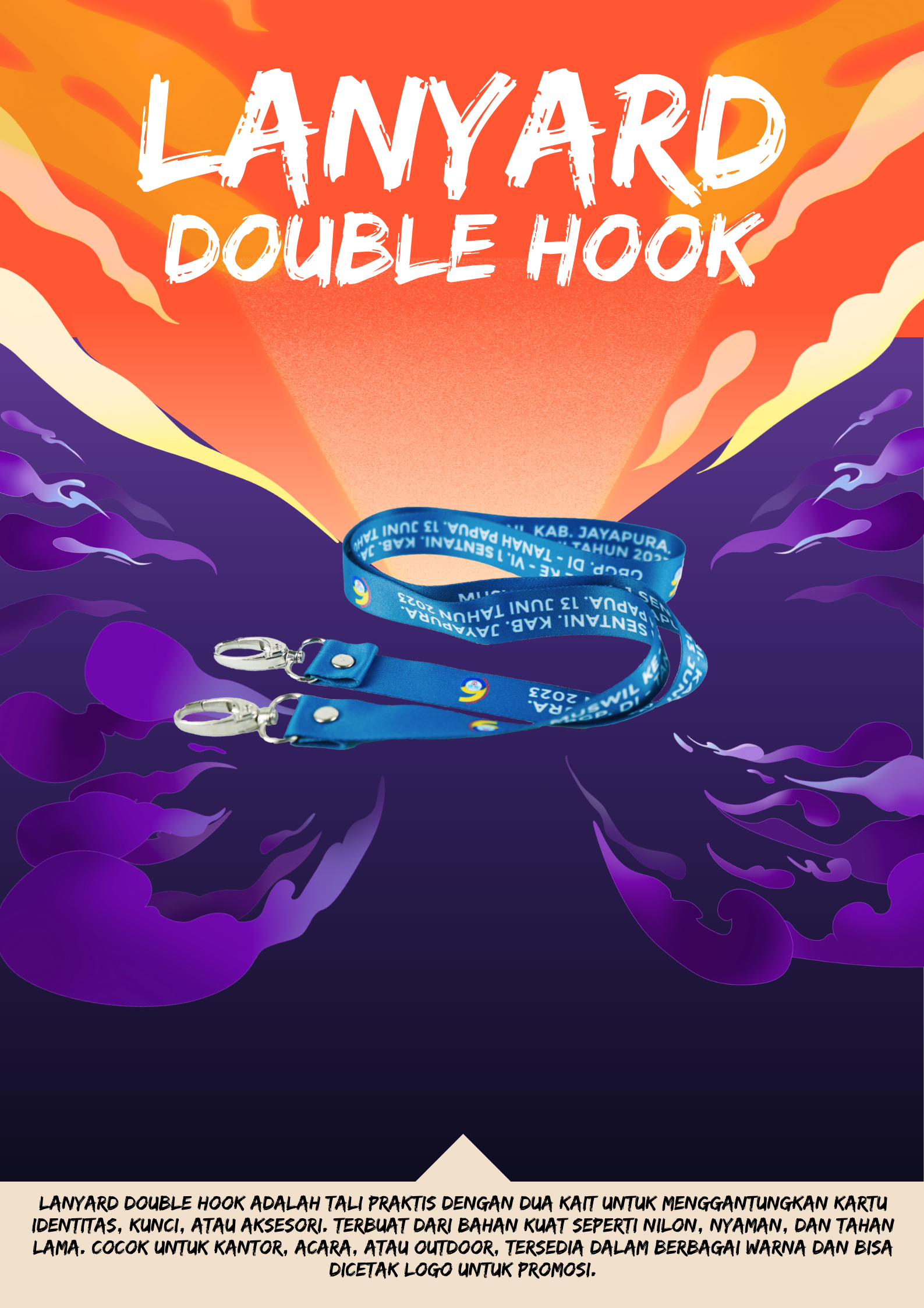 Tali Lanyard Double Hook untuk Keselamatan Kerja di Lampung